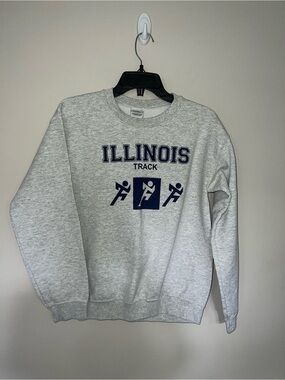 Grey and navy blue Illinois Track Sweater Small